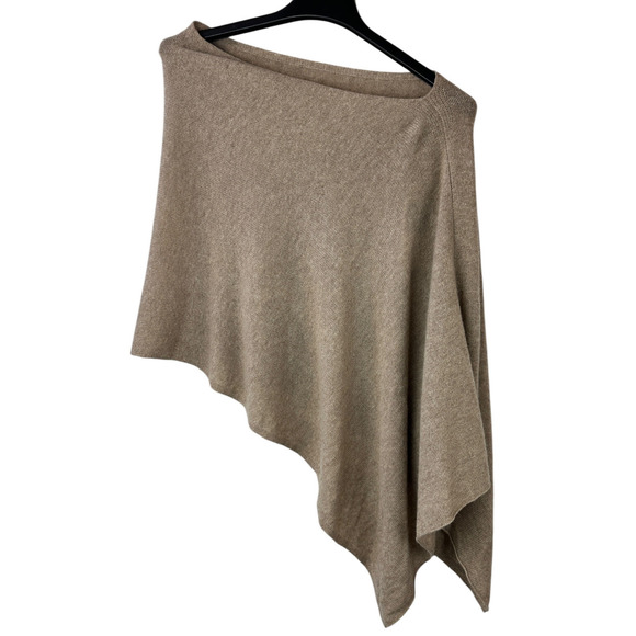 Alashan 100% Cashmere Draped Dress Topper Poncho Lightweight Soft & Cozy Tan NWT - Picture 4 of 16